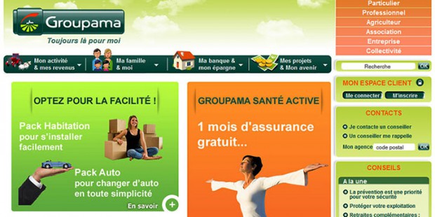Groupama - Intégration de la page d'accueil